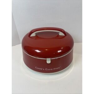 Cook's Essentials Thermal Food‎ Carrier Red Insulated Round Server Potluck